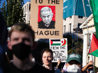 People demand ceasefires in Palestine and Lebanon at the White House in Washington, DC, on October 5, 2024. The protest is one of many world...