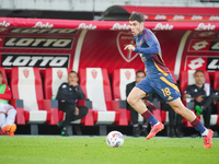 Matias Soule plays during the match between AC Monza and AS Roma in Serie A at U-Power Stadium in Monza, Italy, on October 6, 2024. (