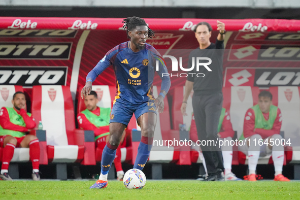 Kouadio Kone participates in the match between AC Monza and AS Roma, Serie A, at U-Power Stadium in Monza, Italy, on October 6, 2024. 