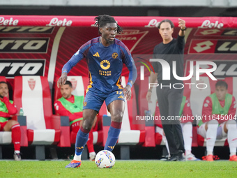 Kouadio Kone participates in the match between AC Monza and AS Roma, Serie A, at U-Power Stadium in Monza, Italy, on October 6, 2024. (