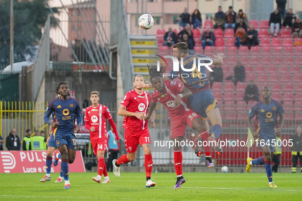 Bryan Cristante plays during the match between AC Monza and AS Roma in Serie A at U-Power Stadium in Monza, Italy, on October 6, 2024. 