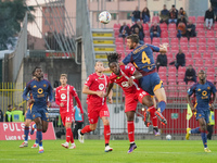 Bryan Cristante plays during the match between AC Monza and AS Roma in Serie A at U-Power Stadium in Monza, Italy, on October 6, 2024. (