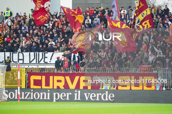 Supporters of AS Roma attend the match between AC Monza and AS Roma, Serie A, at U-Power Stadium in Monza, Italy, on October 6, 2024. 