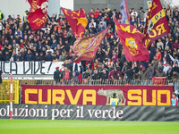 Supporters of AS Roma attend the match between AC Monza and AS Roma, Serie A, at U-Power Stadium in Monza, Italy, on October 6, 2024. (