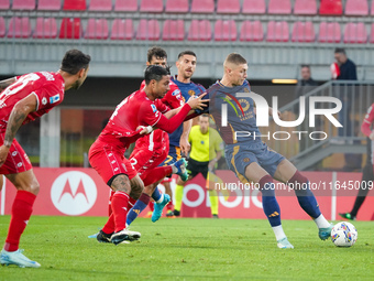 Artem Dovbyk plays during the match between AC Monza and AS Roma in Serie A at U-Power Stadium in Monza, Italy, on October 6, 2024. (