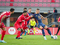 Artem Dovbyk plays during the match between AC Monza and AS Roma in Serie A at U-Power Stadium in Monza, Italy, on October 6, 2024. (