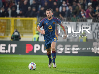 Bryan Cristante plays during the match between AC Monza and AS Roma in Serie A at U-Power Stadium in Monza, Italy, on October 6, 2024. (