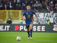 Bryan Cristante plays during the match between AC Monza and AS Roma in Serie A at U-Power Stadium in Monza, Italy, on October 6, 2024. (