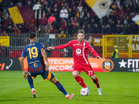 Georgios Kyriakopoulos plays during the match between AC Monza and AS Roma, Serie A, at U-Power Stadium in Monza, Italy, on October 6, 2024....