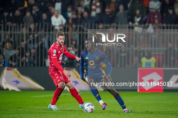 Kouadio Kone participates in the match between AC Monza and AS Roma, Serie A, at U-Power Stadium in Monza, Italy, on October 6, 2024. 