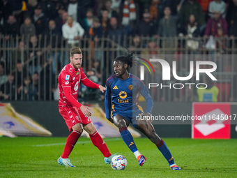 Kouadio Kone participates in the match between AC Monza and AS Roma, Serie A, at U-Power Stadium in Monza, Italy, on October 6, 2024. (