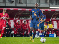 Evan N'Dicka participates in the match between AC Monza and AS Roma, Serie A, at U-Power Stadium in Monza, Italy, on October 6, 2024. (