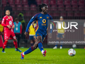 Kouadio Kone participates in the match between AC Monza and AS Roma, Serie A, at U-Power Stadium in Monza, Italy, on October 6, 2024. (