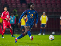 Kouadio Kone participates in the match between AC Monza and AS Roma, Serie A, at U-Power Stadium in Monza, Italy, on October 6, 2024. (