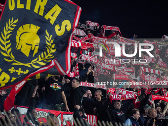 An AC Monza supporter of Curva Davide Pieri attends the match between AC Monza and AS Roma, Serie A, at U-Power Stadium in Monza, Italy, on...