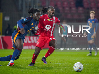 Warren Bondo plays during the match between AC Monza and AS Roma in Serie A at U-Power Stadium in Monza, Italy, on October 6, 2024. (