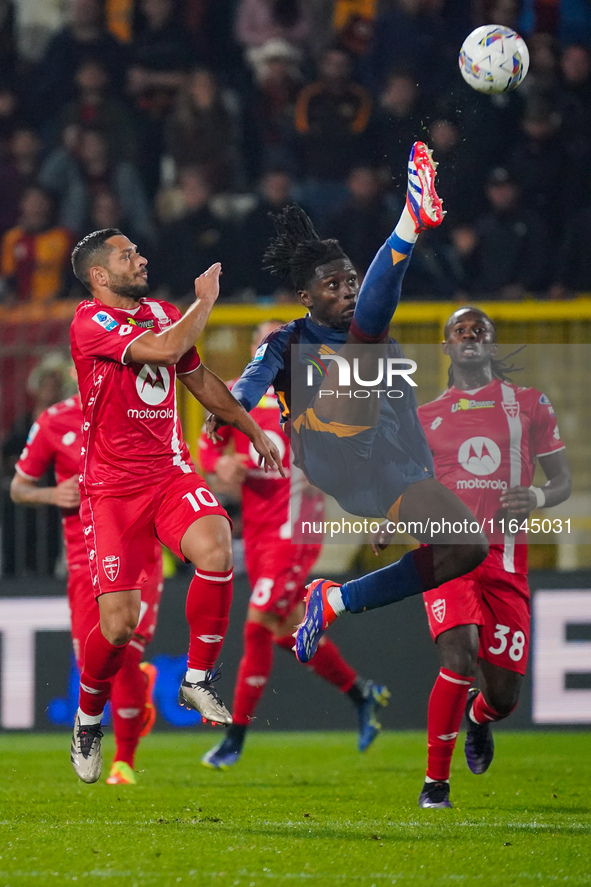 Kouadio Kone participates in the match between AC Monza and AS Roma, Serie A, at U-Power Stadium in Monza, Italy, on October 6, 2024. 