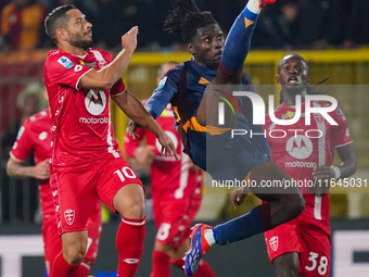 Kouadio Kone participates in the match between AC Monza and AS Roma, Serie A, at U-Power Stadium in Monza, Italy, on October 6, 2024. (