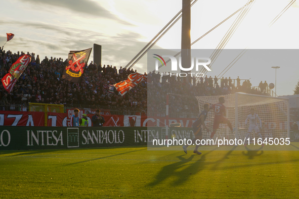 Pedro Pereira participates in the match between AC Monza and AS Roma, Serie A, at U-Power Stadium in Monza, Italy, on October 6, 2024. 