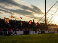 An AC Monza supporter of Curva Davide Pieri attends the match between AC Monza and AS Roma, Serie A, at U-Power Stadium in Monza, Italy, on...