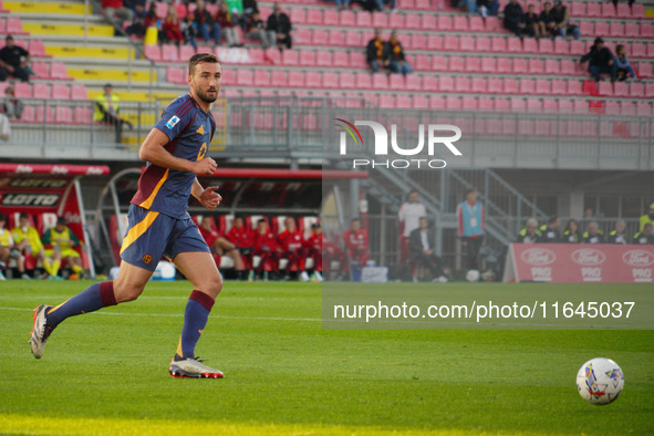 Bryan Cristante plays during the match between AC Monza and AS Roma in Serie A at U-Power Stadium in Monza, Italy, on October 6, 2024. 