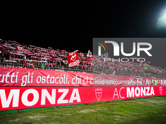 An AC Monza supporter of Curva Davide Pieri attends the match between AC Monza and AS Roma, Serie A, at U-Power Stadium in Monza, Italy, on...