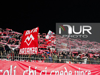 An AC Monza supporter of Curva Davide Pieri attends the match between AC Monza and AS Roma, Serie A, at U-Power Stadium in Monza, Italy, on...