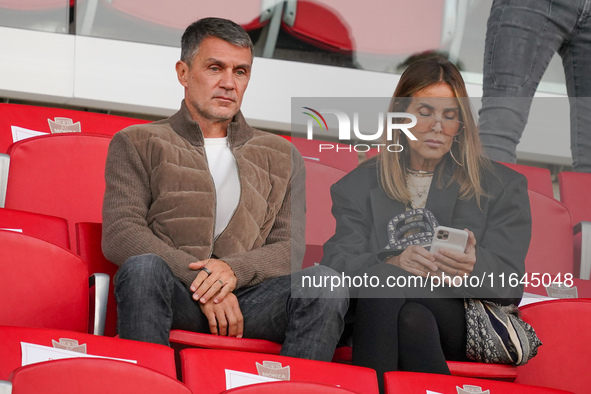 Paolo Maldini participates in the match between AC Monza and AS Roma, Serie A, at U-Power Stadium in Monza, Italy, on October 6, 2024. 