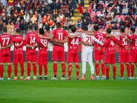 The team of AC Monza plays against AS Roma in Serie A at U-Power Stadium in Monza, Italy, on October 6, 2024. (