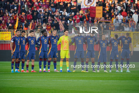 The team of AS Roma plays against AC Monza in Serie A at U-Power Stadium in Monza, Italy, on October 6, 2024. 