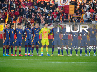 The team of AS Roma plays against AC Monza in Serie A at U-Power Stadium in Monza, Italy, on October 6, 2024. (