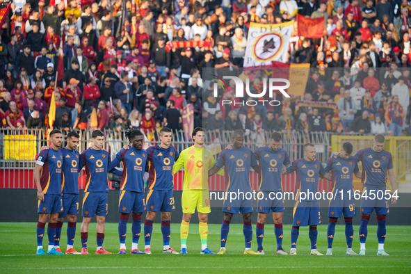 The team of AS Roma plays against AC Monza in Serie A at U-Power Stadium in Monza, Italy, on October 6, 2024. 