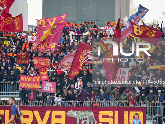 Supporters of AS Roma attend the match between AC Monza and AS Roma, Serie A, at U-Power Stadium in Monza, Italy, on October 6, 2024. (