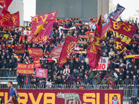 Supporters of AS Roma attend the match between AC Monza and AS Roma, Serie A, at U-Power Stadium in Monza, Italy, on October 6, 2024. (