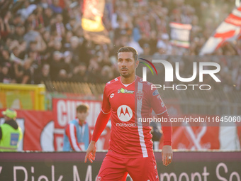 Armando Izzo plays during the match between AC Monza and AS Roma in Serie A at U-Power Stadium in Monza, Italy, on October 6, 2024. (