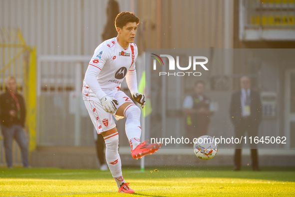 Semuel Pizzignacco participates in the match between AC Monza and AS Roma, Serie A, at U-Power Stadium in Monza, Italy, on October 6, 2024. 