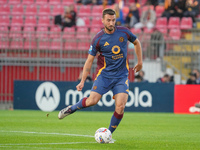 Bryan Cristante plays during the match between AC Monza and AS Roma in Serie A at U-Power Stadium in Monza, Italy, on October 6, 2024. (