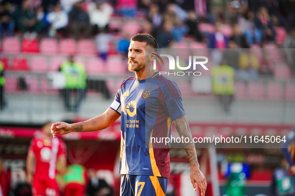 Lorenzo Pellegrini participates in the match between AC Monza and AS Roma, Serie A, at U-Power Stadium in Monza, Italy, on October 6, 2024. 