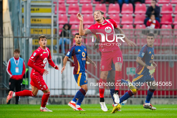 Milan Djuric participates in the match between AC Monza and AS Roma, Serie A, at U-Power Stadium in Monza, Italy, on October 6, 2024. 