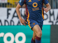 Bryan Cristante plays during the match between AC Monza and AS Roma in Serie A at U-Power Stadium in Monza, Italy, on October 6, 2024. (