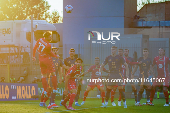 Georgios Kyriakopoulos plays during the match between AC Monza and AS Roma, Serie A, at U-Power Stadium in Monza, Italy, on October 6, 2024....