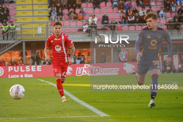 Nicola Zalewski participates in the match between AC Monza and AS Roma, Serie A, at U-Power Stadium in Monza, Italy, on October 6, 2024. 