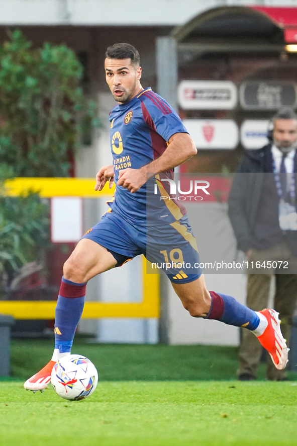 Zeki Celik participates in the match between AC Monza and AS Roma, Serie A, at U-Power Stadium in Monza, Italy, on October 6, 2024. 