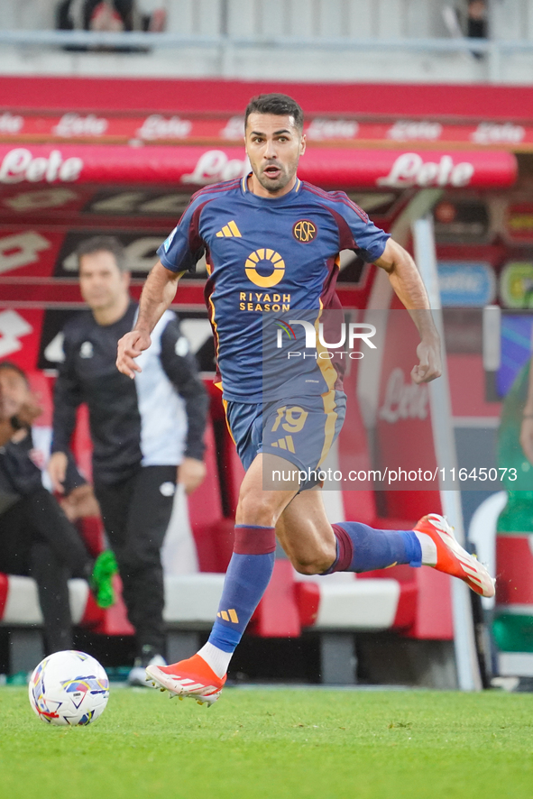 Zeki Celik participates in the match between AC Monza and AS Roma, Serie A, at U-Power Stadium in Monza, Italy, on October 6, 2024. 