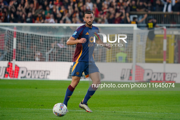 Bryan Cristante plays during the match between AC Monza and AS Roma in Serie A at U-Power Stadium in Monza, Italy, on October 6, 2024. 