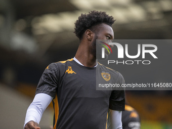 Abu Kamara of Hull City is seen before the Sky Bet Championship match between Norwich City and Hull City at Carrow Road in Norwich, England,...