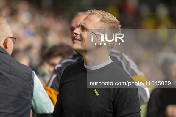 Norwich City Manager, Johannes Hoff Thorup, is seen before the Sky Bet Championship match between Norwich City and Hull City at Carrow Road...