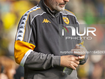 Hull City Manager, Tim Walter, is seen before the Sky Bet Championship match between Norwich City and Hull City at Carrow Road in Norwich, E...