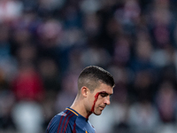 Gianluca Mancini of AS Roma is injured during the Serie A match between Monza and AS Roma at U-Power Stadium in Monza, Italy, on October 6,...