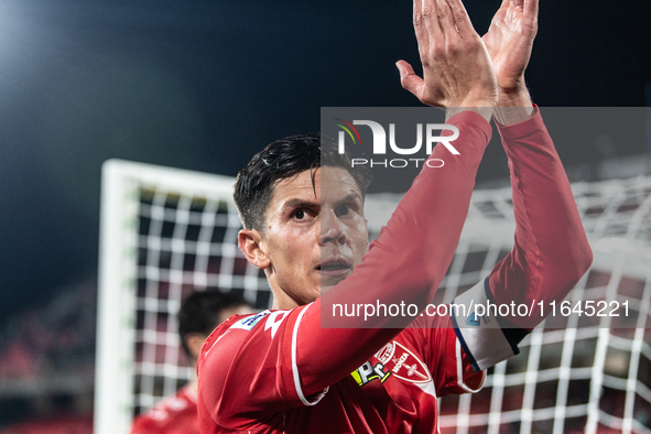 Matteo Pessina of AC Monza plays during the Serie A match between Monza and AS Roma at U-Power Stadium in Monza, Italy, on October 6, 2024. 